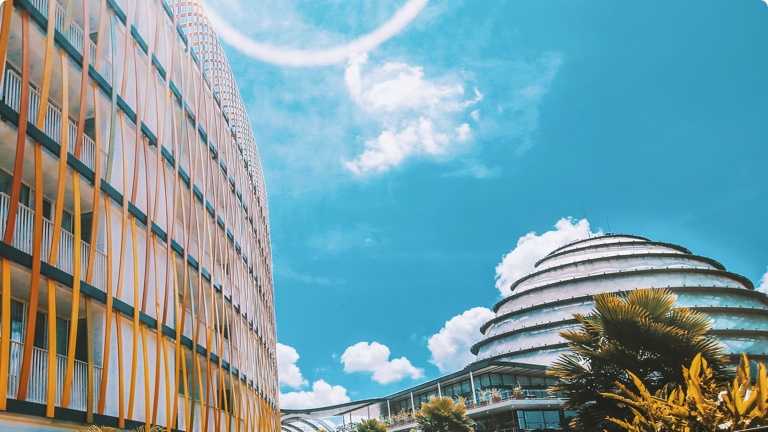 Blue sky and buildings - Kigali